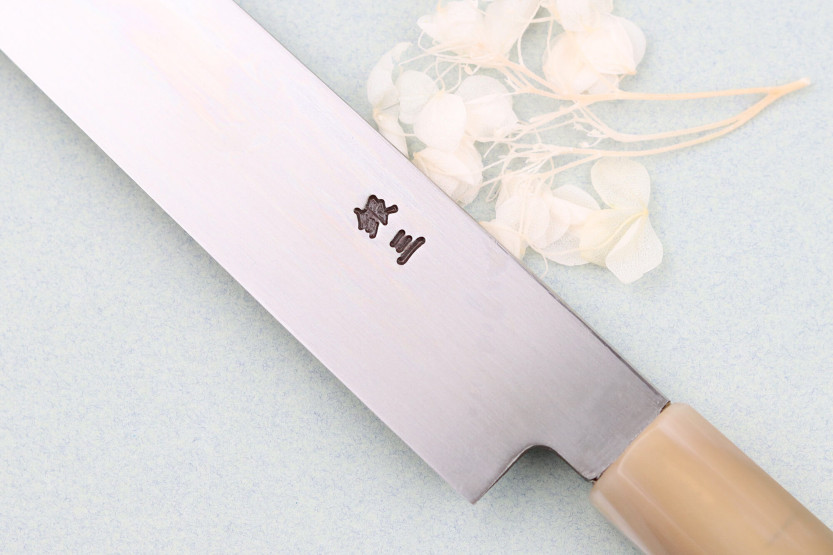 Nakamura Kaishin Ginsan Damascus 27cm Japanese handmade yanagiba knife