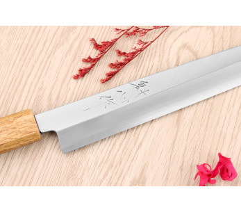 Nakamura Kaishin Saku WS2 24cm Faca japonesa yanagiba feita à mão em carvalho 2