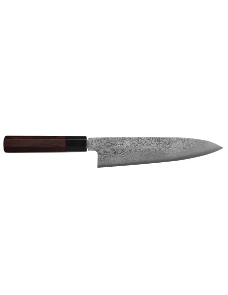 Coltello da chef Nakamura Kaishin Ginsan Damascus 21 cm, fatto a mano in Giappone