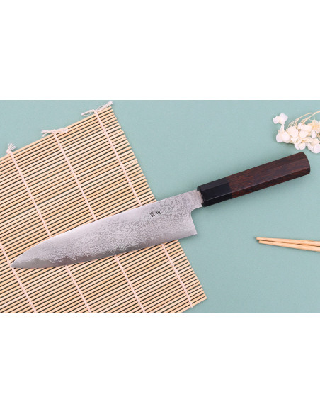 Kochmesser 21cm japanisch handgefertigt Nakamura Kaishin Ginsan Damast