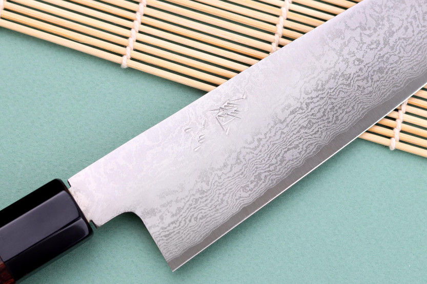 Nakamura Kaishin Ginsan Damascus 21cm handgemaakt Japans koksmes