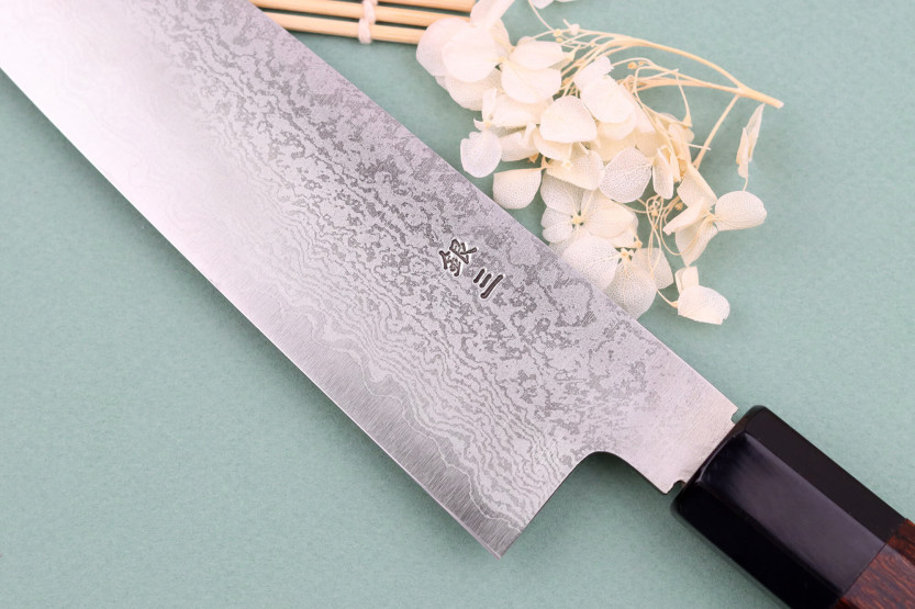 Nakamura Kaishin Ginsan Damascus 21cm handgemaakt Japans koksmes