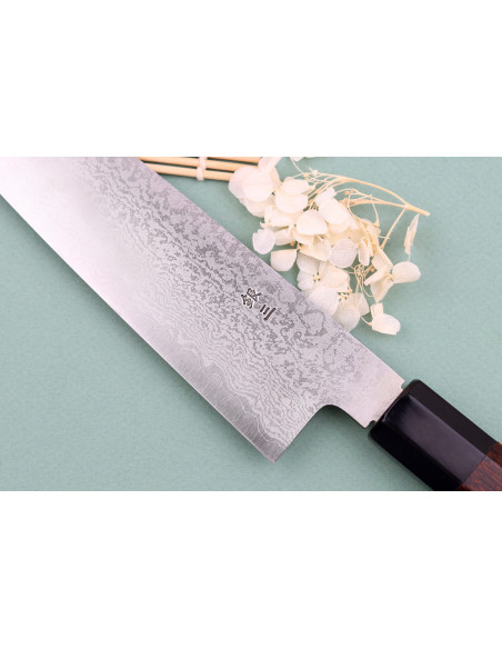 Nakamura Kaishin Ginsan Damascus 21cm handgemaakt Japans koksmes