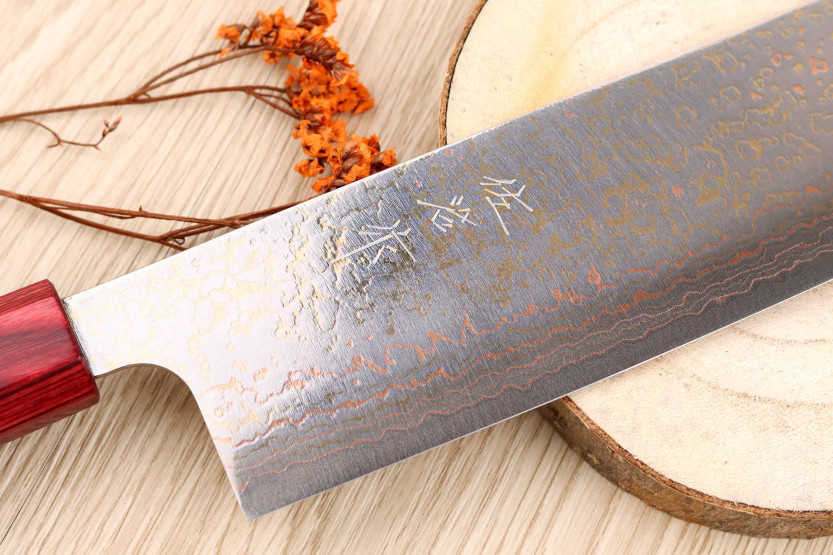 VG10 Rainbow Takeshi Saji Faca nakiri japonesa de 16,5 cm feita à mão