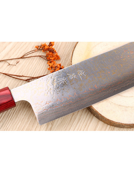 VG10 Rainbow Takeshi Saji Faca nakiri japonesa de 16,5 cm feita à mão