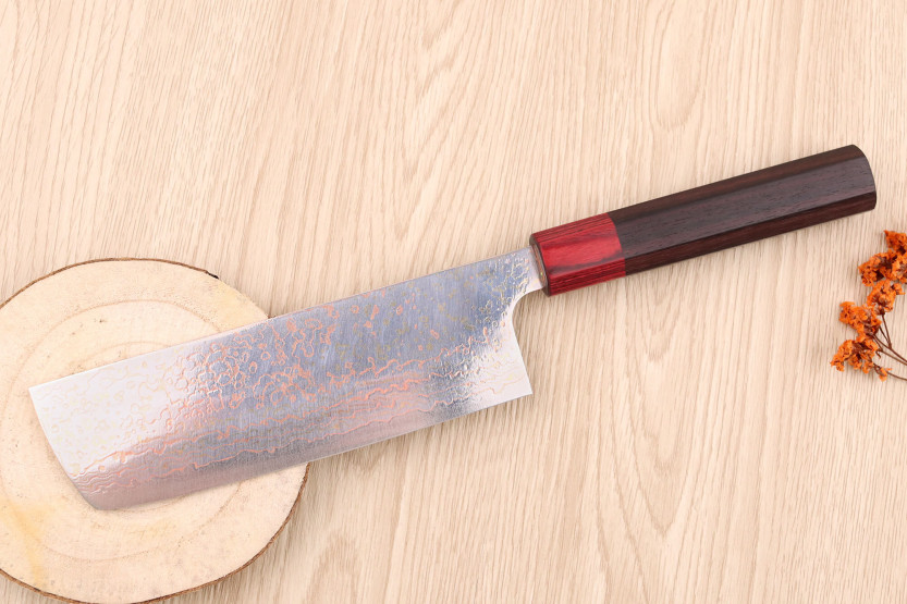 VG10 Rainbow Takeshi Saji 16,5 cm Coltello nakiri giapponese fatto a mano