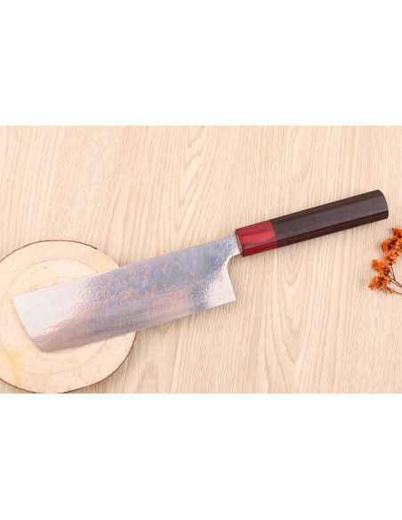 VG10 Rainbow Takeshi Saji 16,5 cm Coltello nakiri giapponese fatto a mano