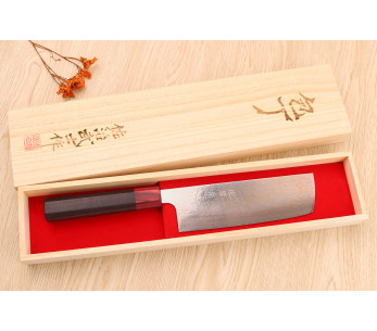 VG10 Rainbow Takeshi Saji 16,5 cm Coltello nakiri giapponese fatto a mano 2