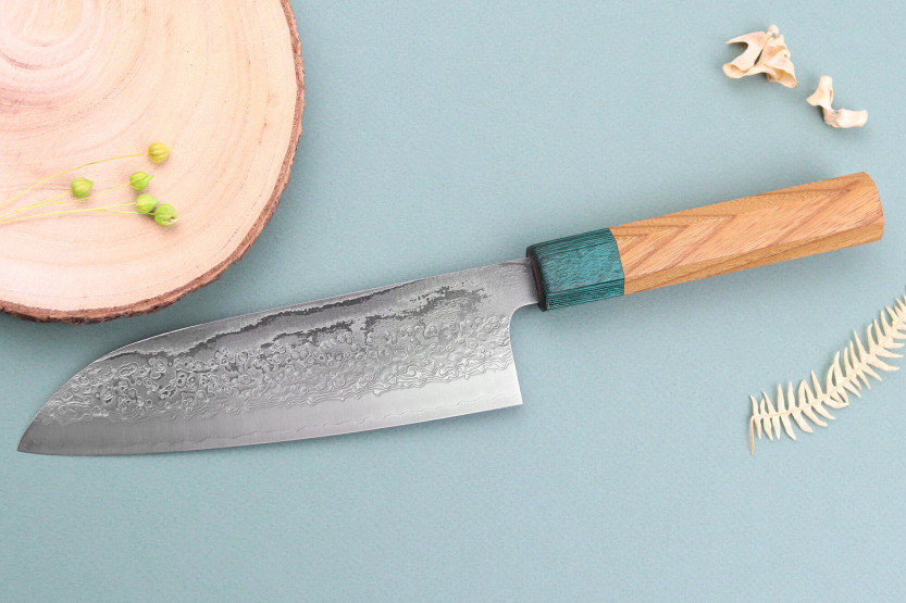 VG10 Makoto Kurosaki Kodama 16,5 cm japansk håndlaget santoku-kniv