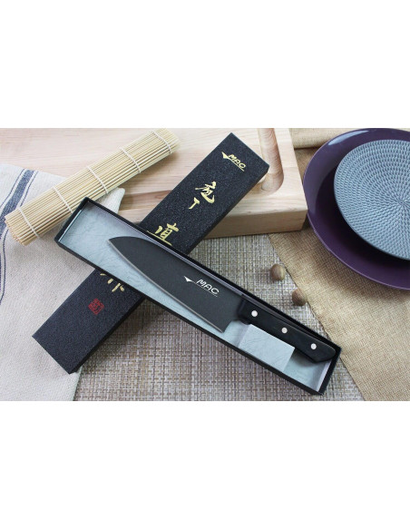 MAC Cuchillo santoku japonés negro 17cm