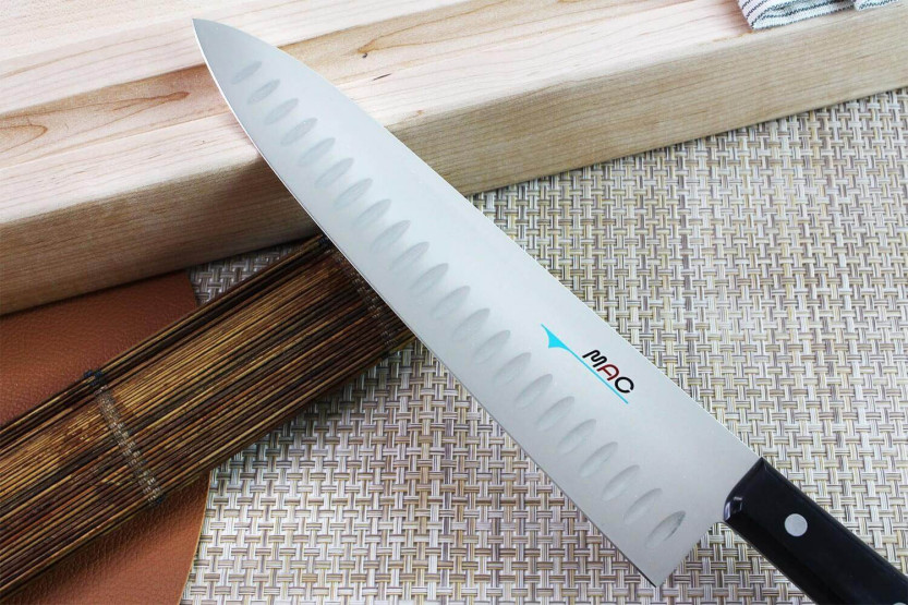 Japanisches Kochmesser MAC Chef Klinge mit Kullenschliff 25.5cm