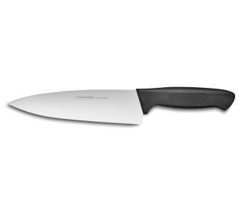 Cuchillo de cocinero Bargoin Creative Chef, hoja de 20 cm de ancho, mango sobremoldeado negro