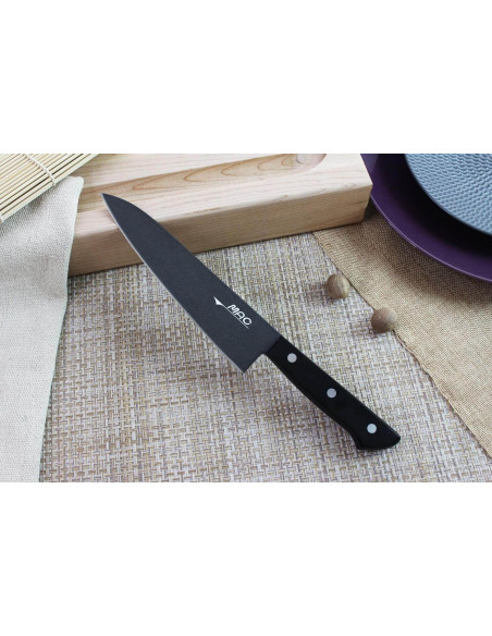 Faca de chef japonesa MAC preta de 18 cm