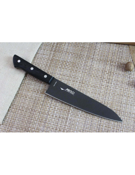 Faca de chef japonesa MAC preta de 18 cm