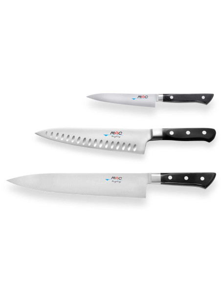 3 MAC Professional toimistoveitsien sarja + Chef 20cm + Chef 24cm