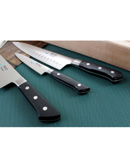 Juego de 3 cuchillos japoneses profesionales de oficina MAC + Chef 20cm + Chef 24cm