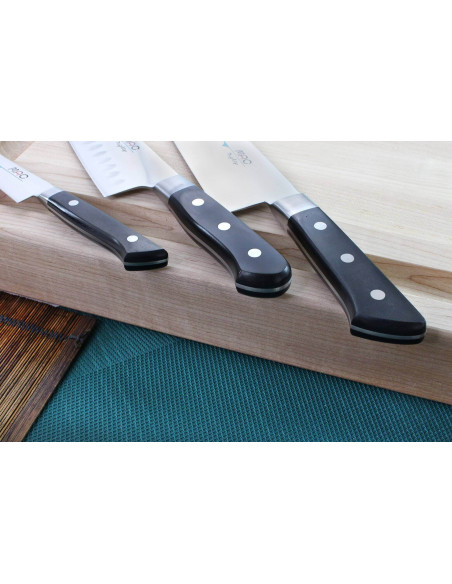 Set of 3 MAC Professional office japanese knives + chef alveolé 20cm + chef 24cm