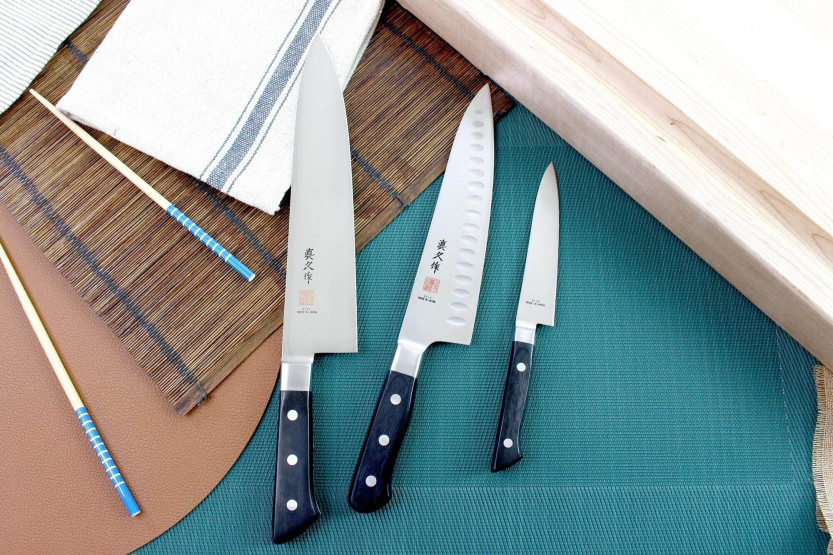 Juego de 3 cuchillos japoneses profesionales de oficina MAC + Chef 20cm + Chef 24cm