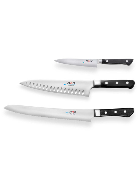 Set of 3 MAC Professional office + chef + bread japanese knives