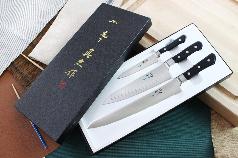 Set of 3 MAC Professional office + chef + bread japanese knives