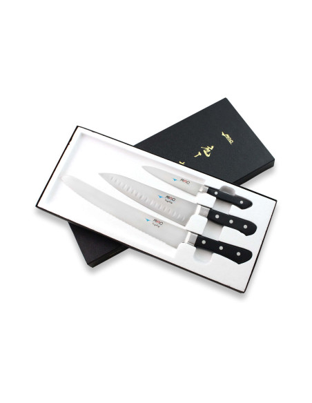 Conjunto de 3 facas japonesas MAC Professional office + chef + bread