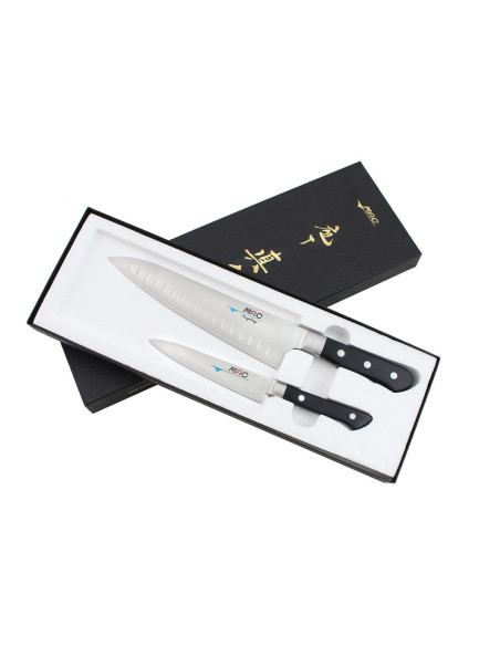 Conjunto de 2 facas japonesas universais MAC Professional + faca de chef em forma de favo de mel