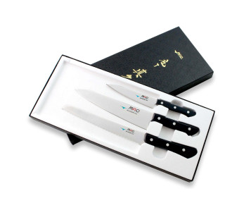 Sett med 3 japanske MAC Chef-kniver: Universal + Chef + Bread