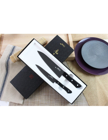 Conjunto de 2 facas japonesas MAC Black Universal + Chef 18cm