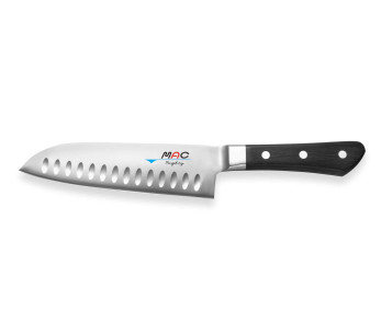 Faca japonesa santoku MAC Professional de 17 cm com design em forma de favo de mel