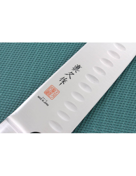 MAC Cuchillo santoku japonés profesional de 17 cm con diseño de panal de abeja