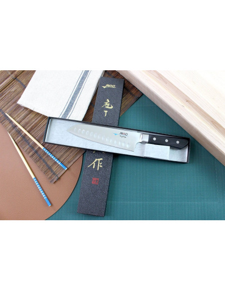 MAC Professional 17cm Japanese santoku knife with honeycomb design