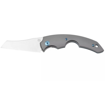 Fox Virtus FX.541TI folding cigar-cutting knife 10cm titanium handle + leather sheath