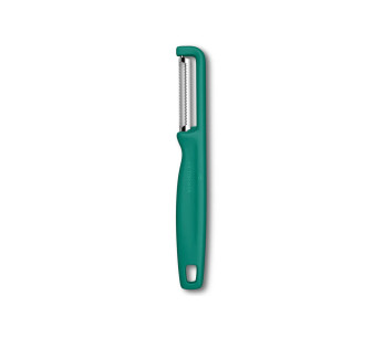 Victorinox Iota peeler with serrated blade and green handle