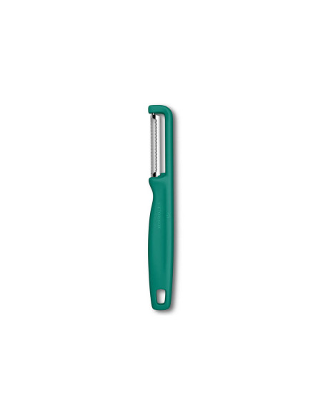 Victorinox Iota peeler with serrated blade and green handle