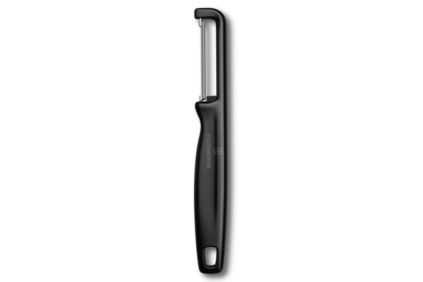 Pelador Victorinox Iota con hoja dentada y mango negro