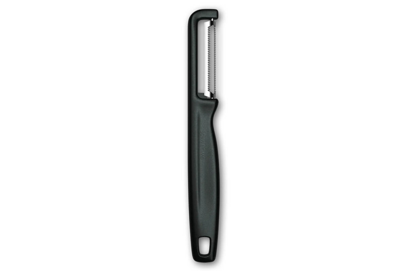 Victorinox Iota peeler with serrated blade and black handle