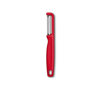 Victorinox Iota peeler with toothed blade and red handle