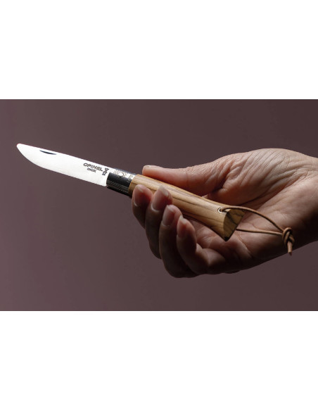 Faca Opinel Neo6 Lâmina de 7cm Cabo em madeira de oliveira Opiflex®.