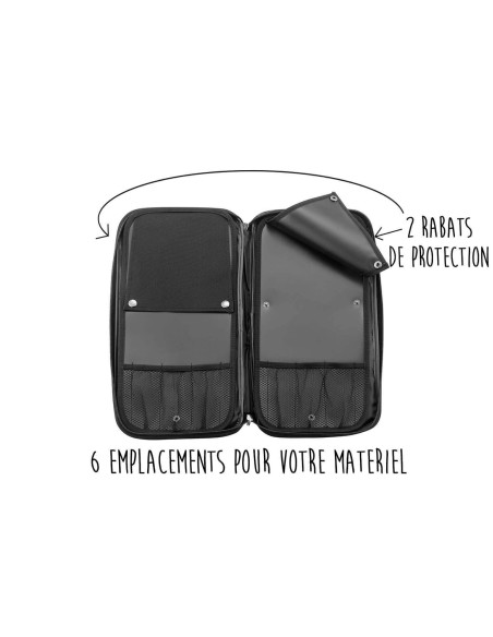 Tasche mit 5 Messern + 1 Wetzstahl Sabatier Idéal Inox 100% geschmiedetund französisch