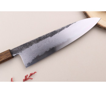 Hado Sumi B1D Cuchillo de cocinero japonés de 24 cm hecho a mano con mango de roble 2