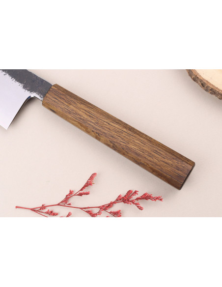 Faca de chef japonesa Hado Sumi B1D 24 cm feita à mão com cabo de carvalho