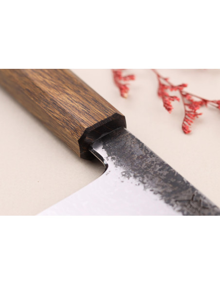 Faca de chef japonesa Hado Sumi B1D 24 cm feita à mão com cabo de carvalho