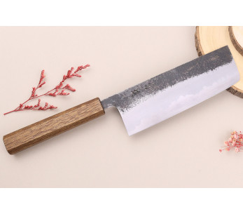 16.5cm Hado Sumi B1D Cuchillo nakiri japonés hecho a mano con mango de roble 2