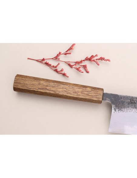 16,5 cm Hado Sumi B1D japansk håndlavet nakiri-kniv med egetræshåndtag