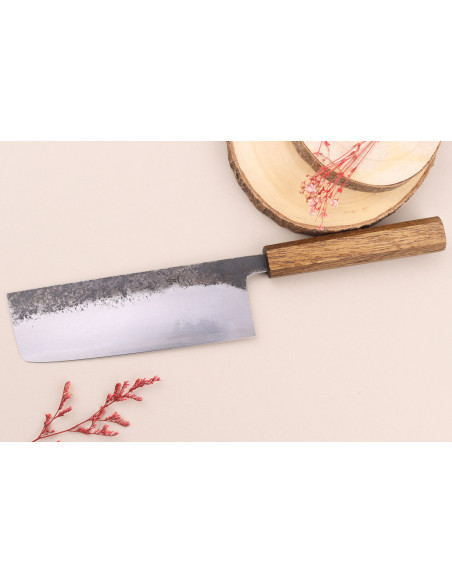 16,5 cm Hado Sumi B1D japansk håndlavet nakiri-kniv med egetræshåndtag