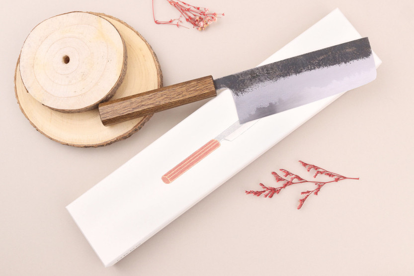 16,5 cm Hado Sumi B1D japansk håndlavet nakiri-kniv med egetræshåndtag