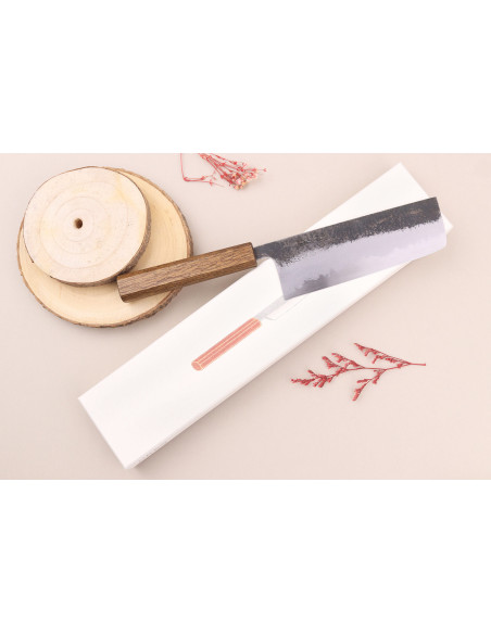 16,5 cm Hado Sumi B1D japansk håndlavet nakiri-kniv med egetræshåndtag