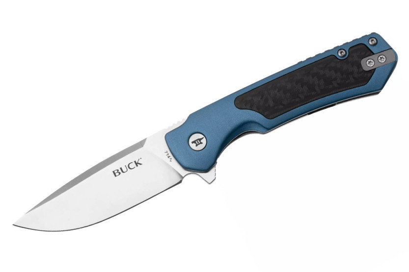0714BLS BUCK STINGER coltello pieghevole 11cm manico blu
