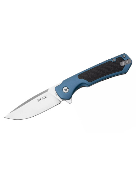 0714BLS Navaja plegable BUCK STINGER 11cm mango azul