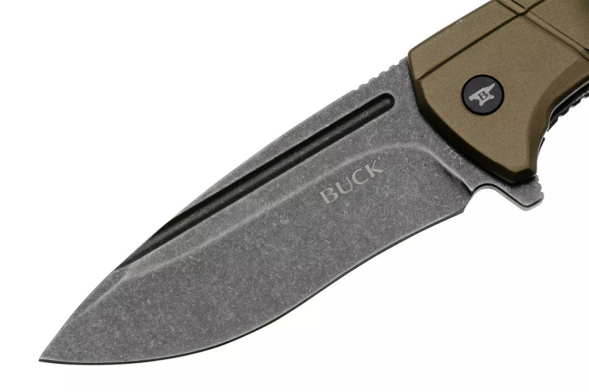 0713GRS BUCK RUCKUS fällkniv 12cm grönt handtag